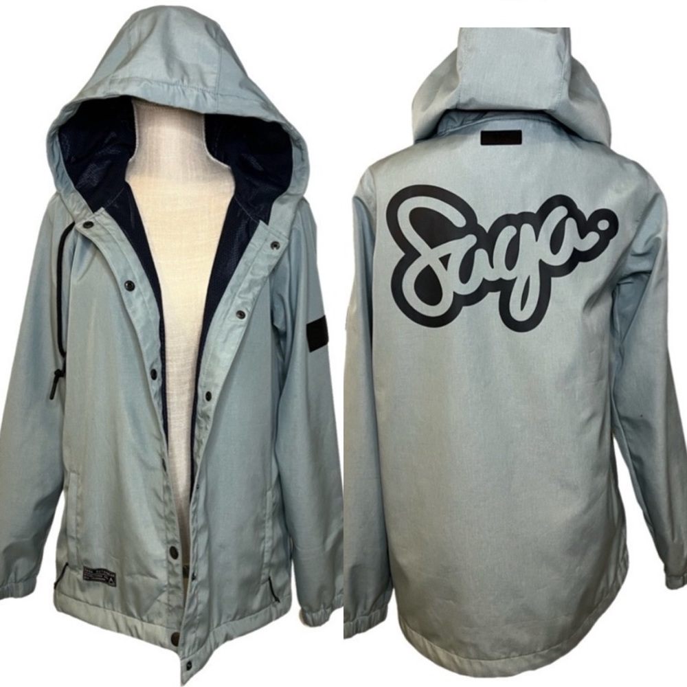Saga Outerwear co. - Button Up Coaches Jacket with Hood - Size Medium